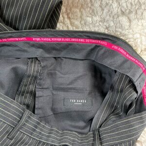 Ted Baker Charcoal Pinstripe Straight Leg Trousers